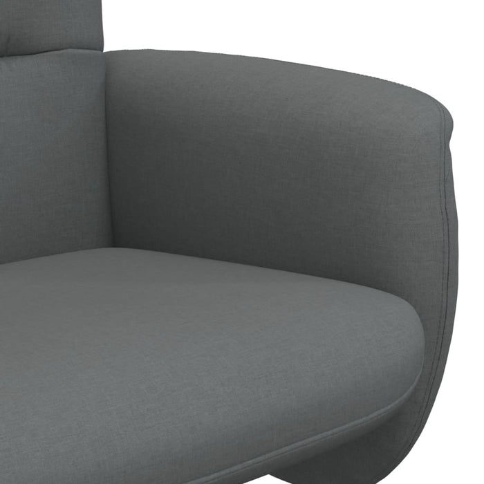 Scaun cu înclinare, cu taburet, gri închis, textil WALTI