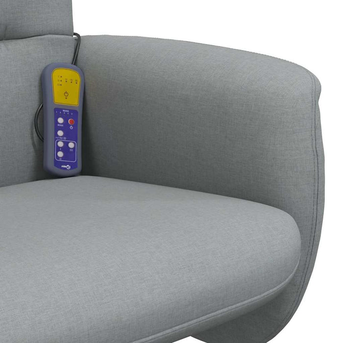 Fotoliu de masaj rabatabil cu taburet, gri deschis, textil - WALTI WALTI