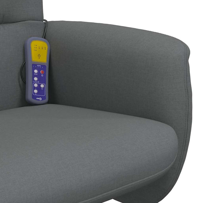 Fotoliu de masaj rabatabil cu taburet, gri închis, textil WALTI