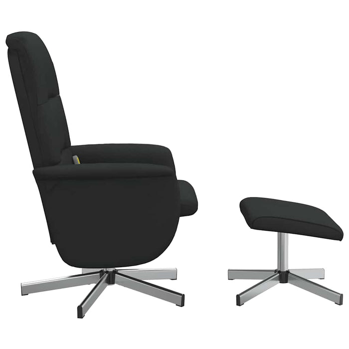 Scaun rabatabil cu taburet, negru, material textil - WALTI WALTI