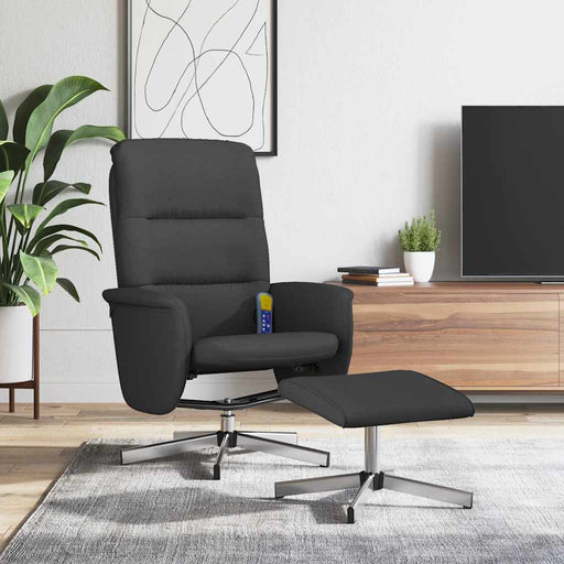 Scaun rabatabil cu taburet, negru, material textil - WALTI WALTI