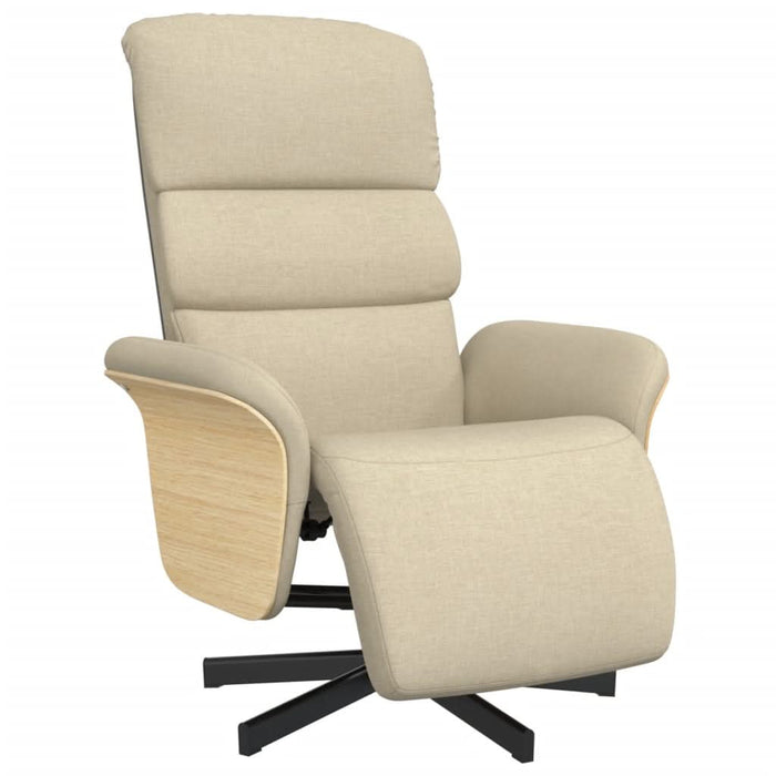 Scaun rabatabil cu suport pentru picioare crem material textil - WALTI WALTI