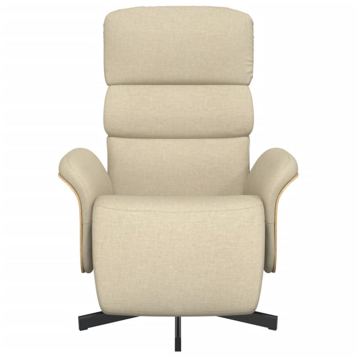 Scaun rabatabil cu suport pentru picioare crem material textil - WALTI WALTI