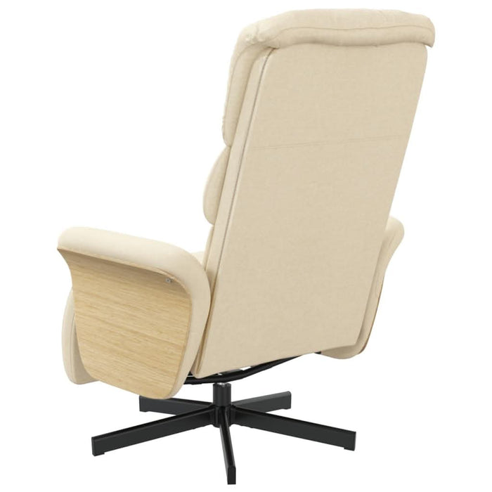 Scaun rabatabil cu suport pentru picioare crem material textil - WALTI WALTI