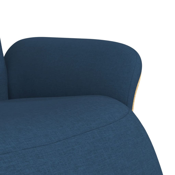 Fotoliu rabatabil cu suport de picioare, albastru, textil - WALTI WALTI