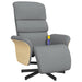 Fotoliu rabatabil masaj cu suport picioare gri deschis textil - WALTI WALTI