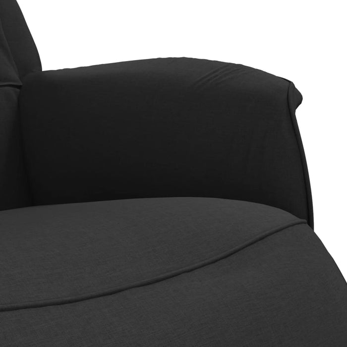 Fotoliu rabatabil cu suport de picioare, negru, textil - WALTI WALTI