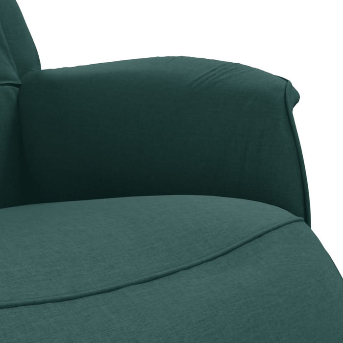 Fotoliu rabatabil cu suport de picioare, verde închis, textil - WALTI WALTI