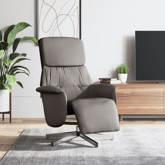 Fotoliu rabatabil cu suport de picioare, gri taupe, textil - WALTI WALTI