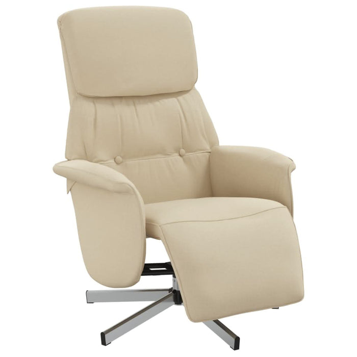 Scaun rabatabil cu suport pentru picioare crem material textil - WALTI WALTI
