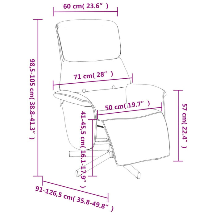 Scaun rabatabil cu suport pentru picioare crem material textil - WALTI WALTI