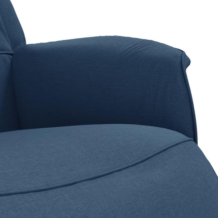 Fotoliu rabatabil cu suport de picioare, albastru, textil - WALTI WALTI