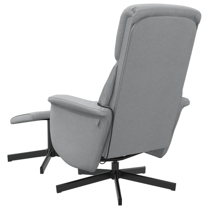 Fotoliu de masaj rabatabil cu taburet, gri deschis, textil WALTI