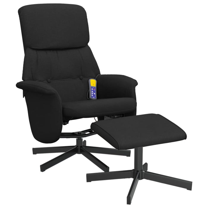 Scaun rabatabil cu taburet, negru, material textil - WALTI WALTI