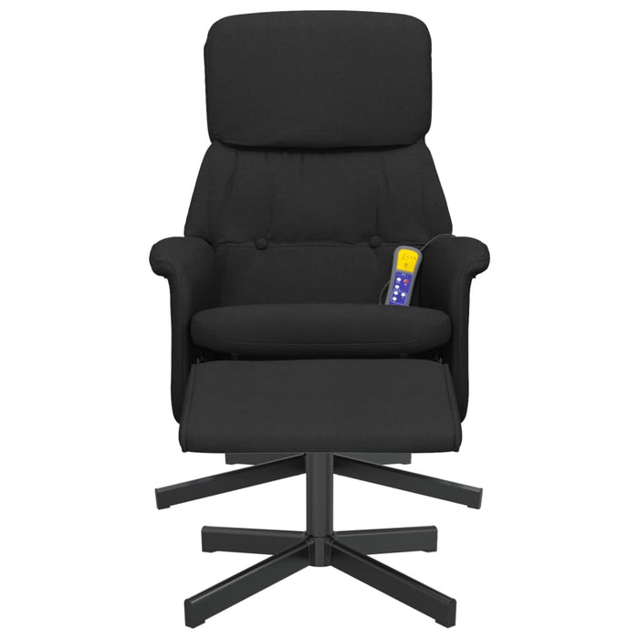 Scaun rabatabil cu taburet, negru, material textil - WALTI WALTI