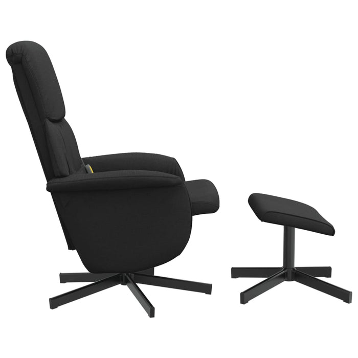 Scaun rabatabil cu taburet, negru, material textil - WALTI WALTI