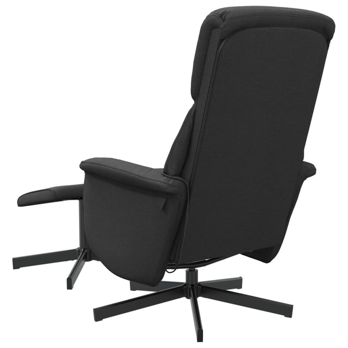 Scaun rabatabil cu taburet, negru, material textil - WALTI WALTI