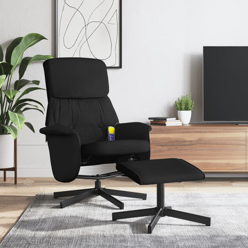 Scaun rabatabil cu taburet, negru, material textil - WALTI WALTI