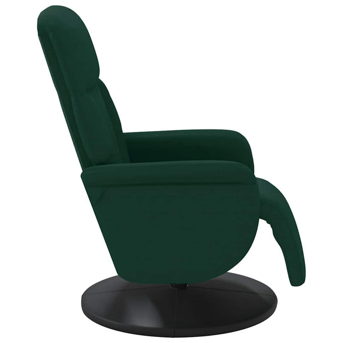 Scaun de relaxare cu taburet, verde închis, catifea - WALTI WALTI