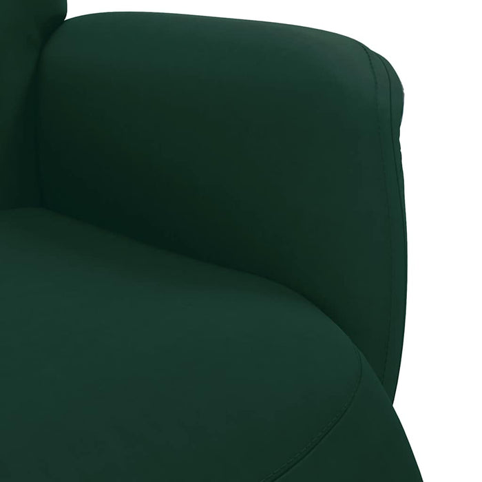 Scaun de relaxare cu taburet, verde închis, catifea - WALTI WALTI
