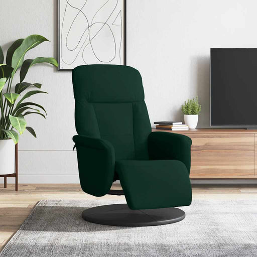 Scaun de relaxare cu taburet, verde închis, catifea - WALTI WALTI