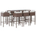 Set mobilier bar de grădină, cu perne, 9 piese, maro, poliratan - WALTI WALTI