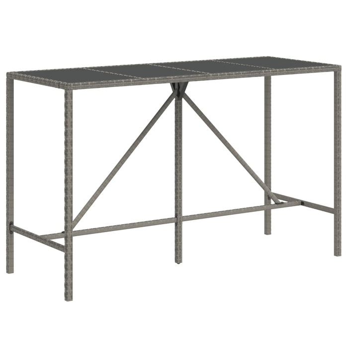 Set mobilier bar de grădină cu perne, 7 piese, gri, poliratan WALTI