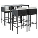 Set mobilier bar de grădină cu perne, 5 piese, negru, poliratan - WALTI WALTI