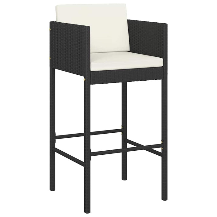 Set mobilier bar de grădină cu perne, 5 piese, negru, poliratan - WALTI WALTI