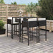 Set mobilier bar de grădină cu perne, 5 piese, negru, poliratan - WALTI WALTI
