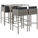 Set mobilier bar de grădină, cu perne, 5 piese, gri, poliratan - WALTI WALTI