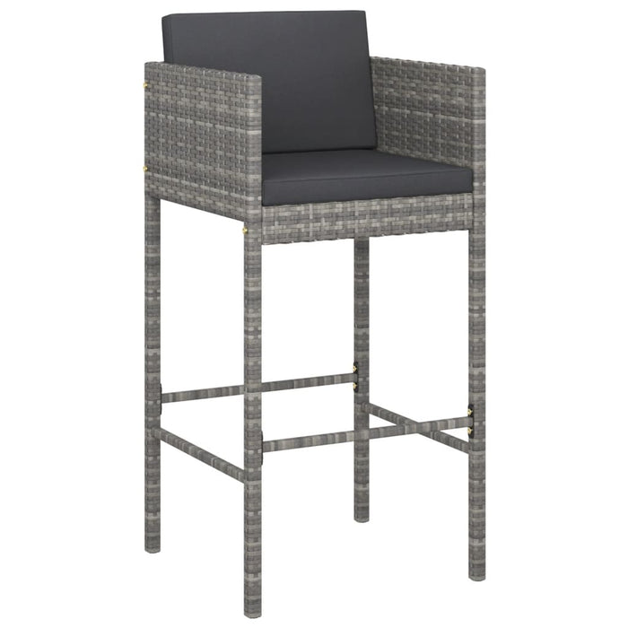 Set mobilier bar de grădină, cu perne, 5 piese, gri, poliratan - WALTI WALTI