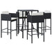 Set mobilier bar de grădină cu perne, 5 piese, negru, poliratan - WALTI WALTI
