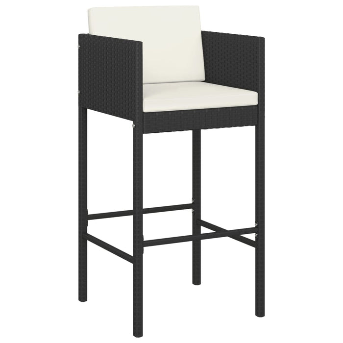 Set mobilier bar de grădină cu perne, 5 piese, negru, poliratan - WALTI WALTI