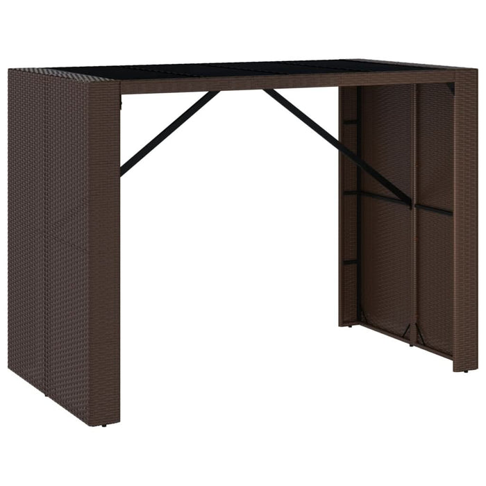 Set mobilier bar de grădină cu perne, 5 piese, maro, poliratan - WALTI WALTI
