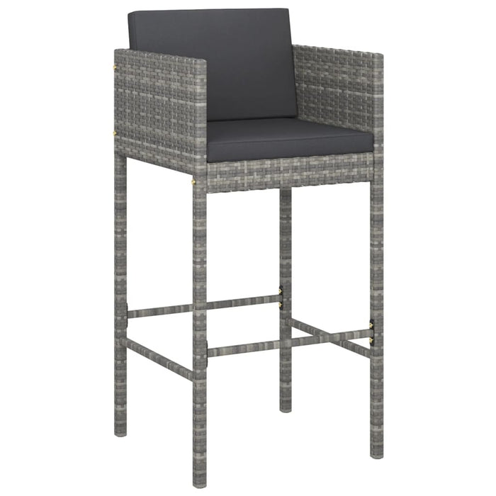 Set mobilier bar de grădină, cu perne, 5 piese, gri, poliratan WALTI