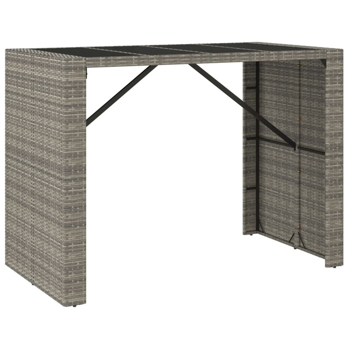 Set mobilier bar de grădină, cu perne, 5 piese, gri, poliratan WALTI