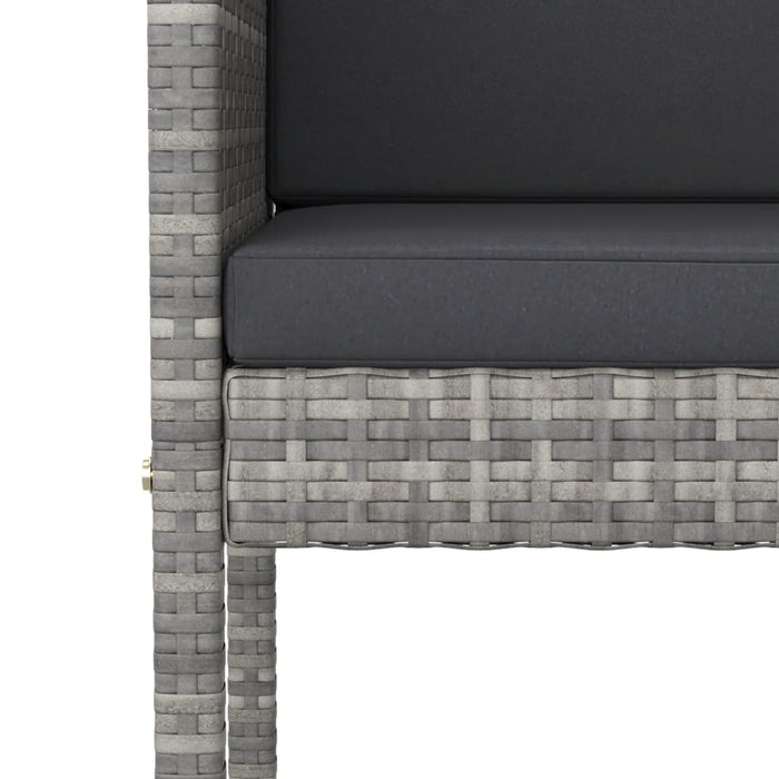 Set mobilier bar de grădină, cu perne, 5 piese, gri, poliratan WALTI