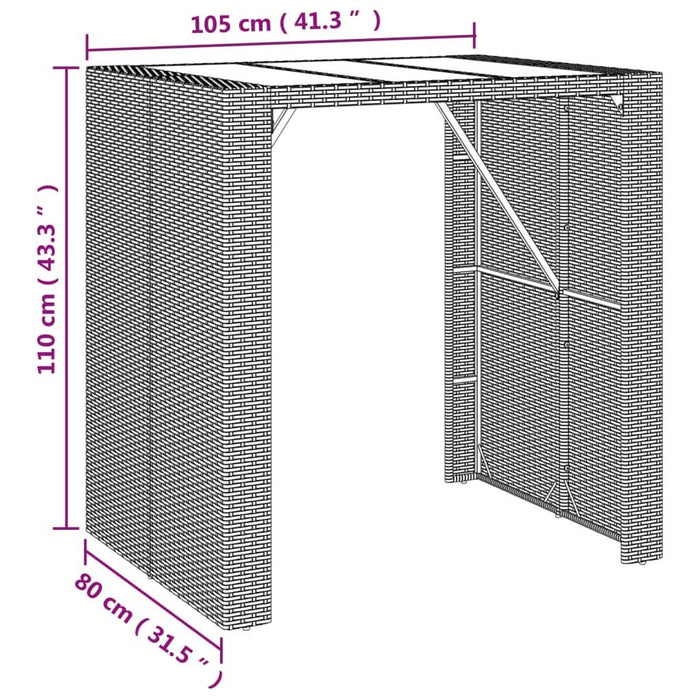 Set mobilier bar de grădină cu perne, 5 piese, maro, poliratan - WALTI WALTI