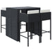Set mobilier bar de grădină cu perne, 5 piese, negru, poliratan - WALTI WALTI