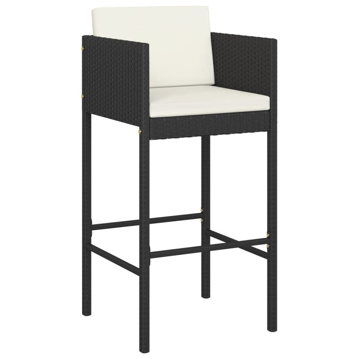 Set mobilier bar de grădină cu perne, 5 piese, negru, poliratan - WALTI WALTI