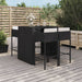 Set mobilier bar de grădină cu perne, 5 piese, negru, poliratan - WALTI WALTI