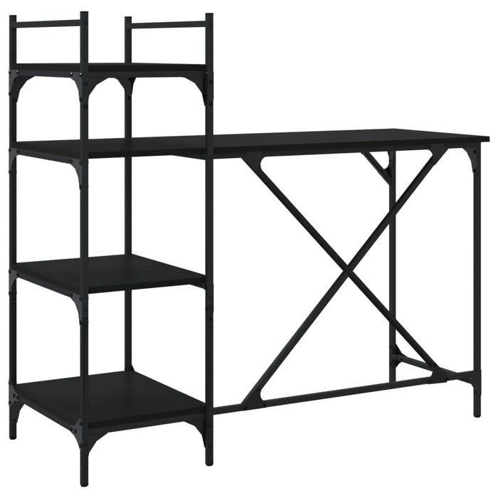 Birou pentru computer cu rafturi negru 120x47x109 cm - WALTI WALTI