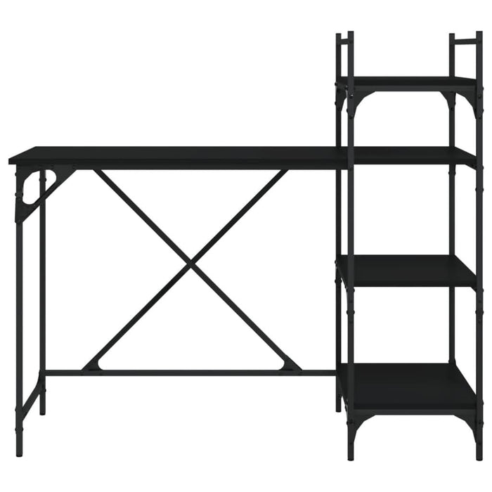 Birou pentru computer cu rafturi negru 120x47x109 cm - WALTI WALTI
