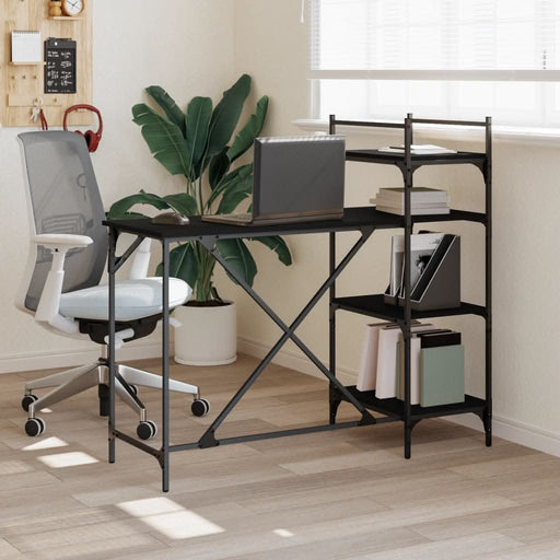 Birou pentru computer cu rafturi negru 120x47x109 cm - WALTI WALTI