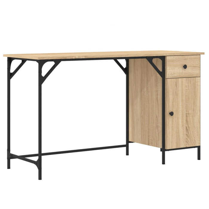 Birou de computer, stejar sonoma, 131x48x75 cm, lemn prelucrat - WALTI WALTI