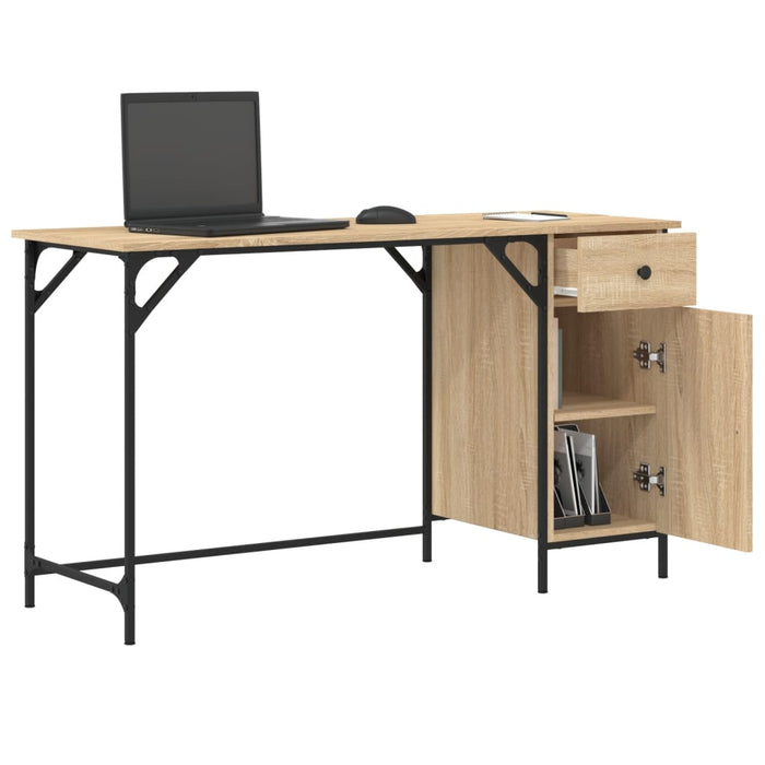 Birou de computer, stejar sonoma, 131x48x75 cm, lemn prelucrat - WALTI WALTI