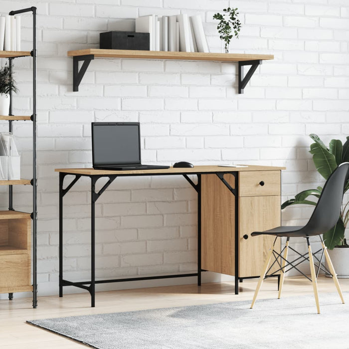 Birou de computer, stejar sonoma, 131x48x75 cm, lemn prelucrat - WALTI WALTI