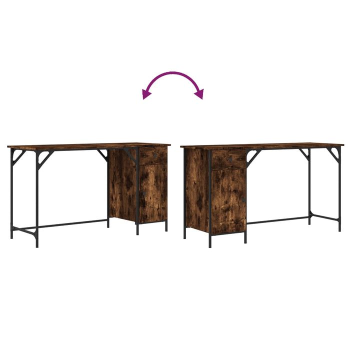 Birou, stejar fumuriu, 131x48x75 cm, lemn prelucrat - WALTI WALTI