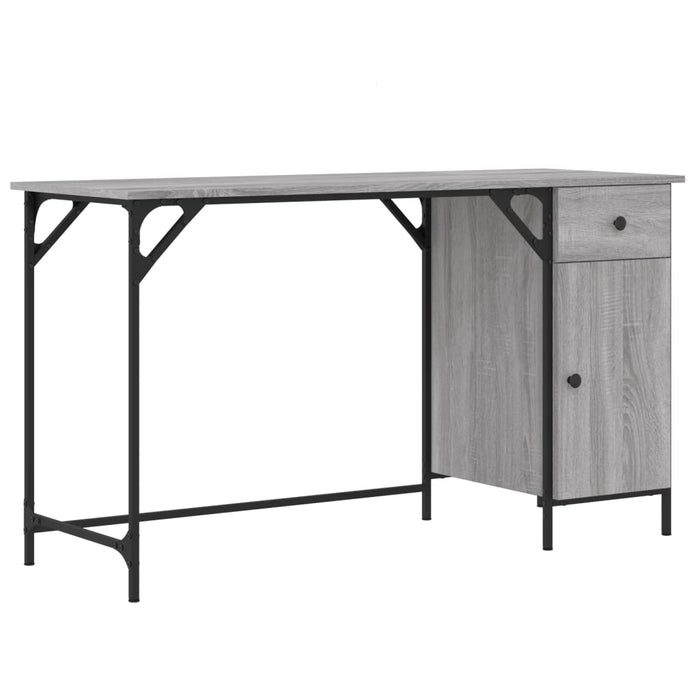 Birou de computer, sonoma gri, 131x48x75 cm, lemn prelucrat - WALTI WALTI